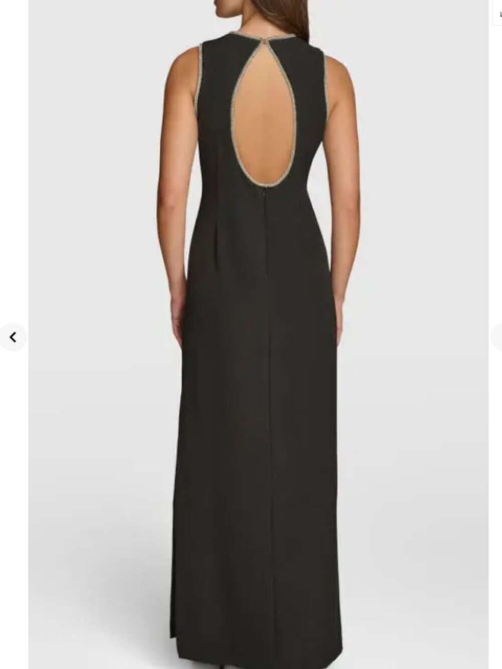 Donna Karan NWT Black Formal Evening Dress Rhinestone  Size 12
